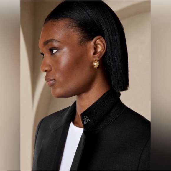 NWT - Banana Republic Black Siena Italian Wool Blazer - Size 12 - Picture 3 of 14